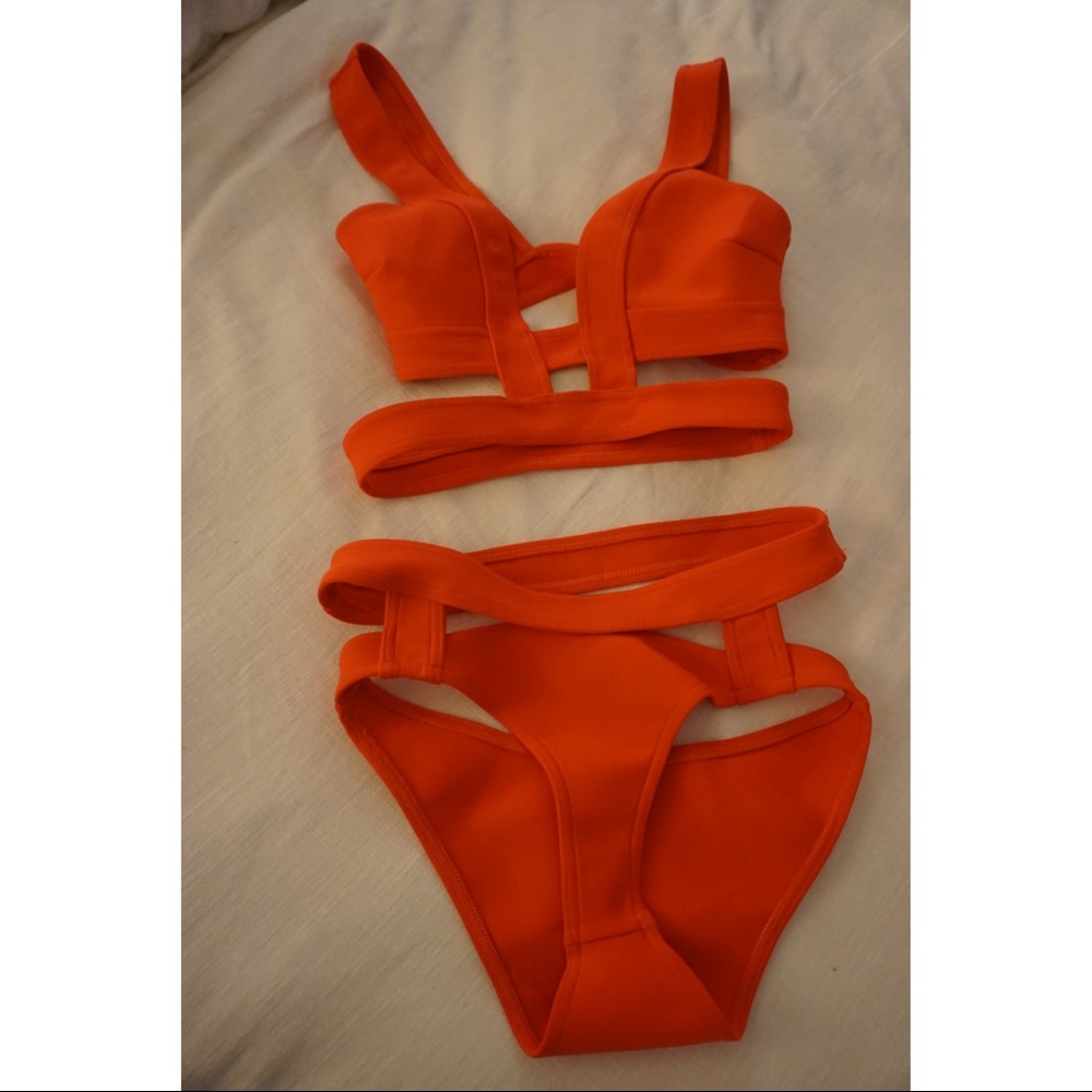 Red ASOS Cut Out Bikini